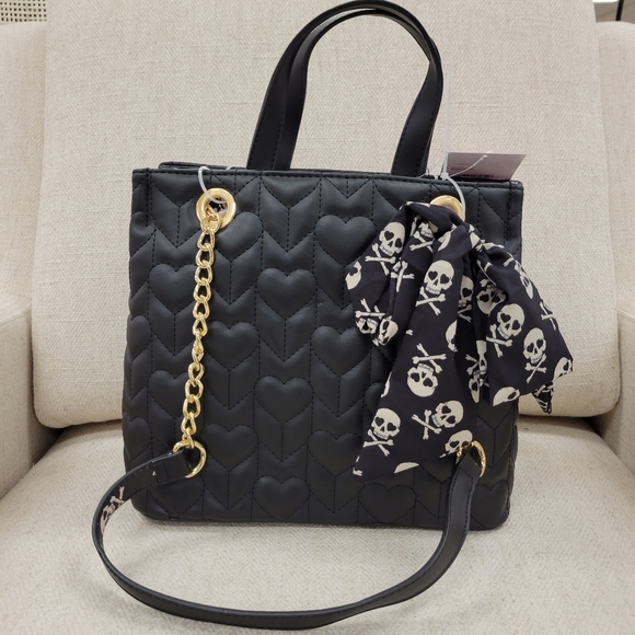 Betsey Johnson Handbags - NEW Betsey Johnson Quilted XoSkully Handbag